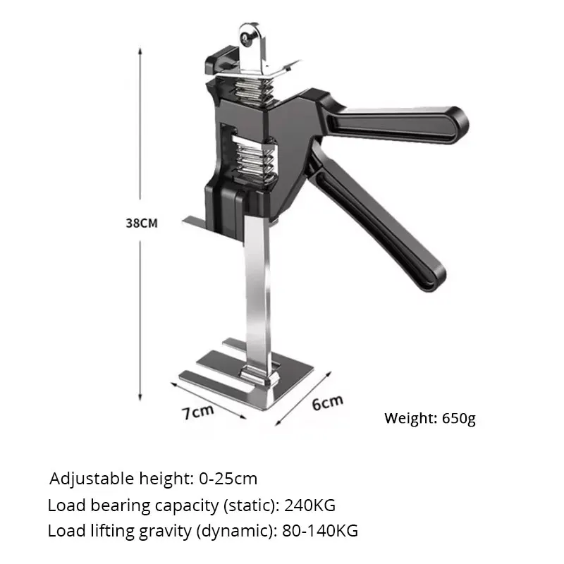 Hand Lifting Tool Jack Labor-saving Arm Jack Tile Cupboard Height Regulator Door Panel Board Wall Tile Lifter Adjuster 2pcs