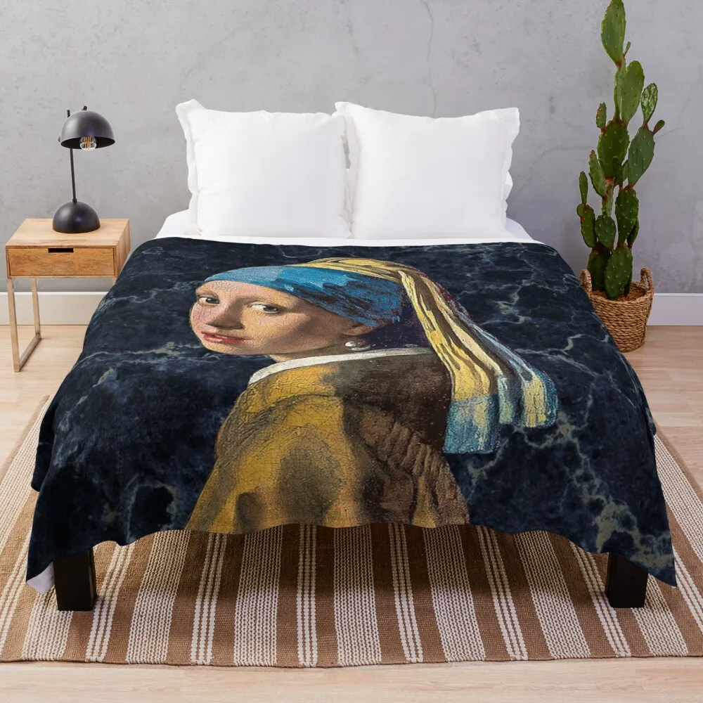 

Girl with a pearl earring Throw Blanket Winter beds Baby Blankets