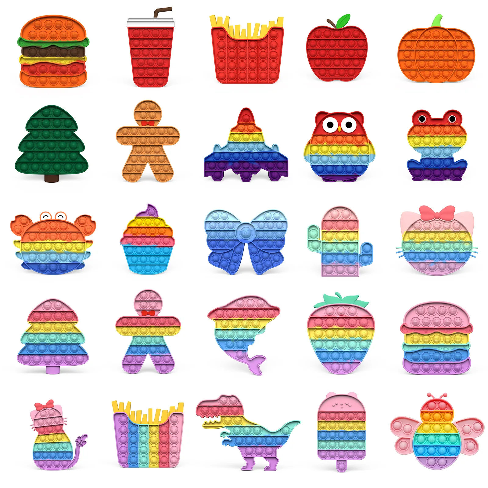 Juguetes Antiestrés Push Pop Bubble - Alivia Ansiedad, Silicona Educativa Para Niños Y Adultos