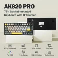 Ajazz AK820 Pro 75% Gasket-mounted Bluetooth 5.1/2.4G Wireless/Wired Mechanical Keyboard with TFT Screen for Mac/Win - Image 2