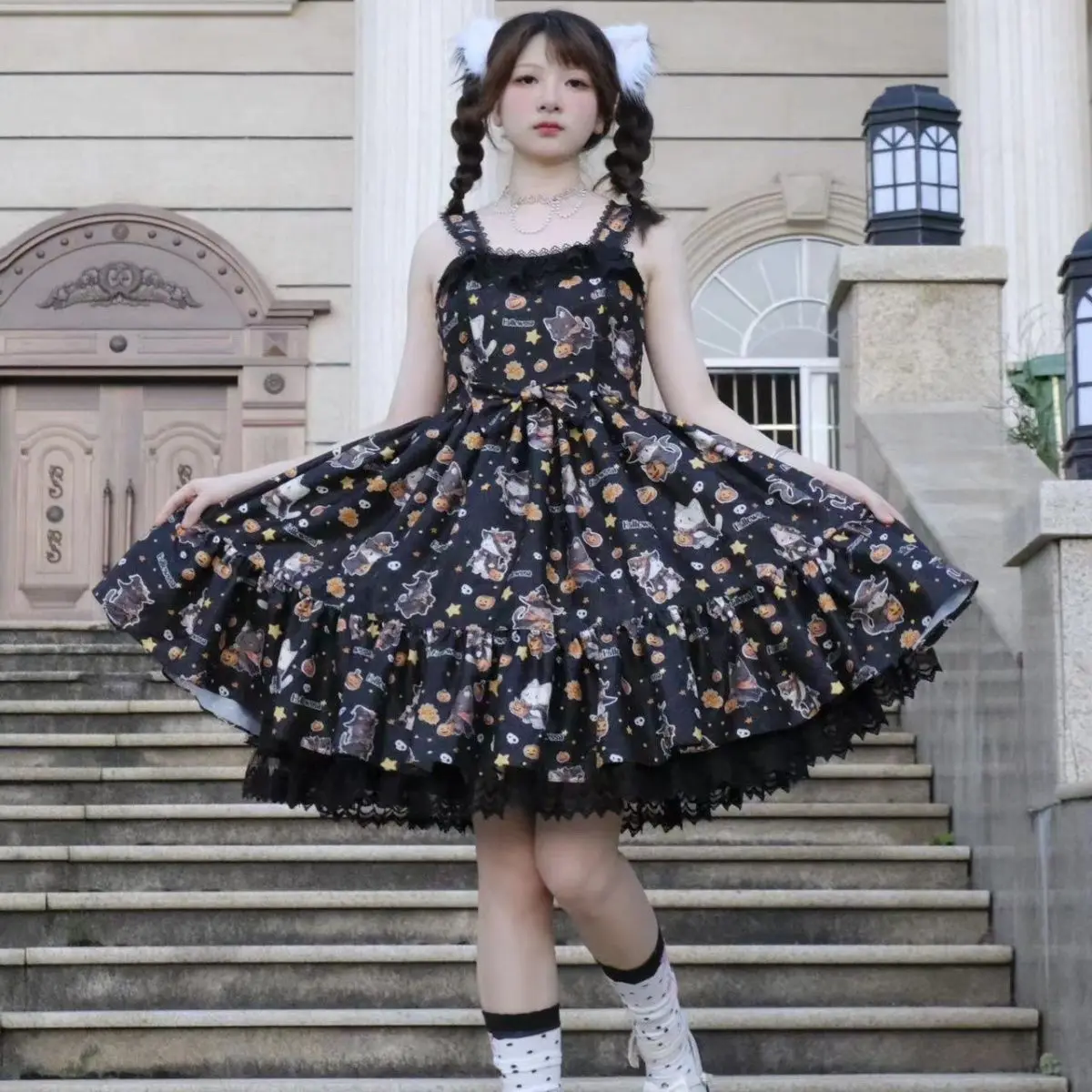 

Coalfell Halloween Lolita Camisole Dress Y2k Original JSK Cute Girl Summer Dress Women 2024