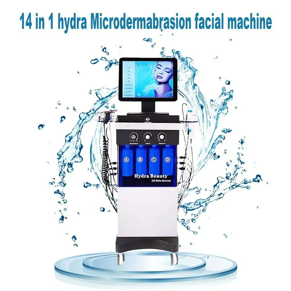 

Hot selling in 2023Professional 14 In 1 Aqua Peeling Machine Hydra Oxygen Facial Diamond Dermabrasion Machine