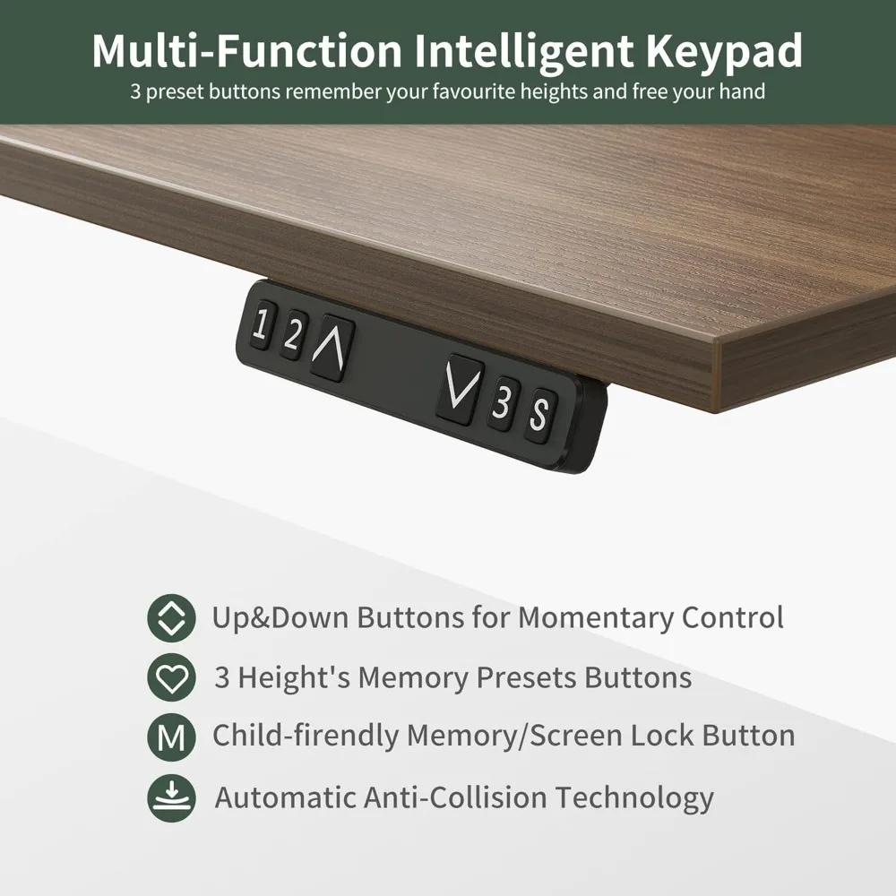 265lbs Load Capacity, L Shaped Standing Desk with Drawers, Reversible Electric Standing Gaming Desk Adjustable Height 5