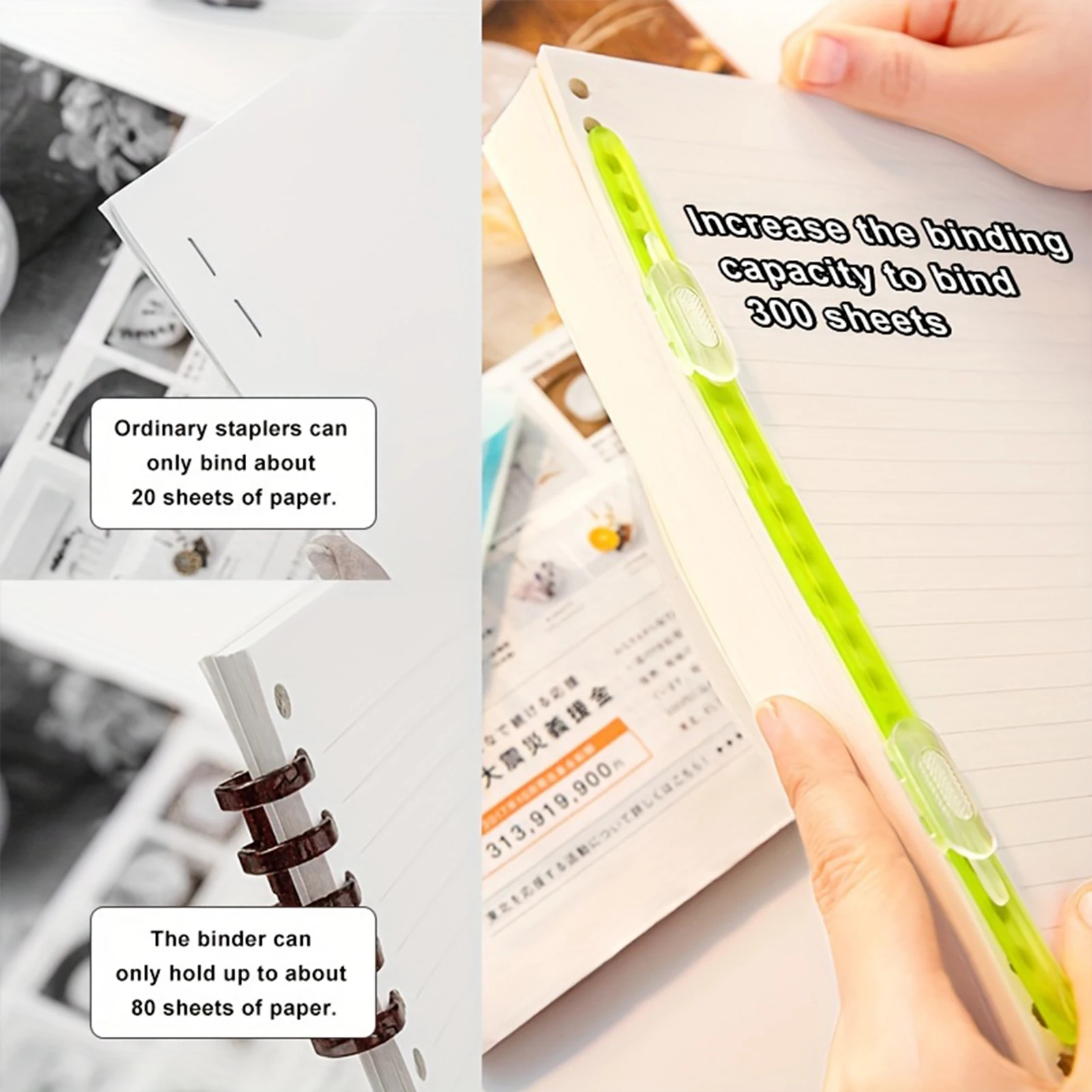 10PCS Plastic Binding Bars for Student Test Paper and Document Binding, Durable Easy Binds up to 300 Sheets, Office School Use - 4