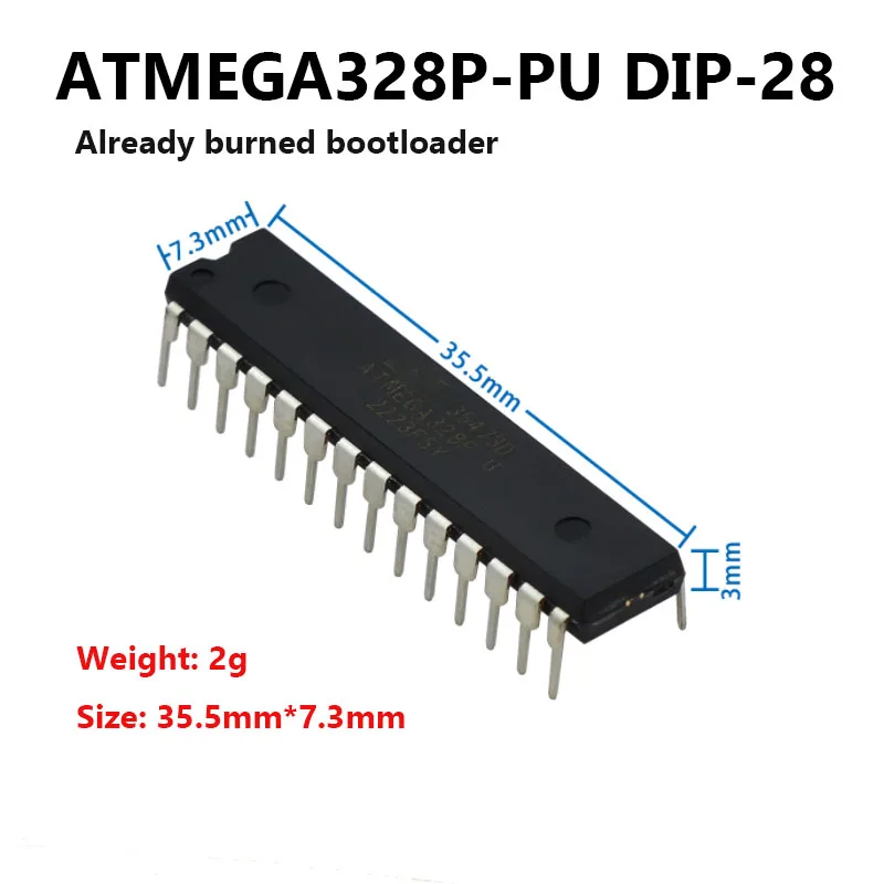 ATmega328P-PU Microcontroller Chip DIP-28 – With Or Without R3 Bootloader For Arduino & DIY Projects