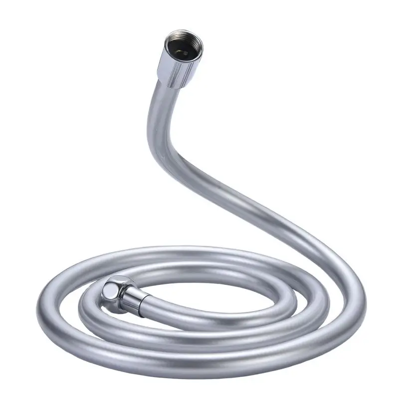 

1PC 1.5m High Pressure Explosion-Proof Plumbing Hose Nozzle PVC Silver Shower Hose Thread G1/2' Anti-Winding Universal Tube