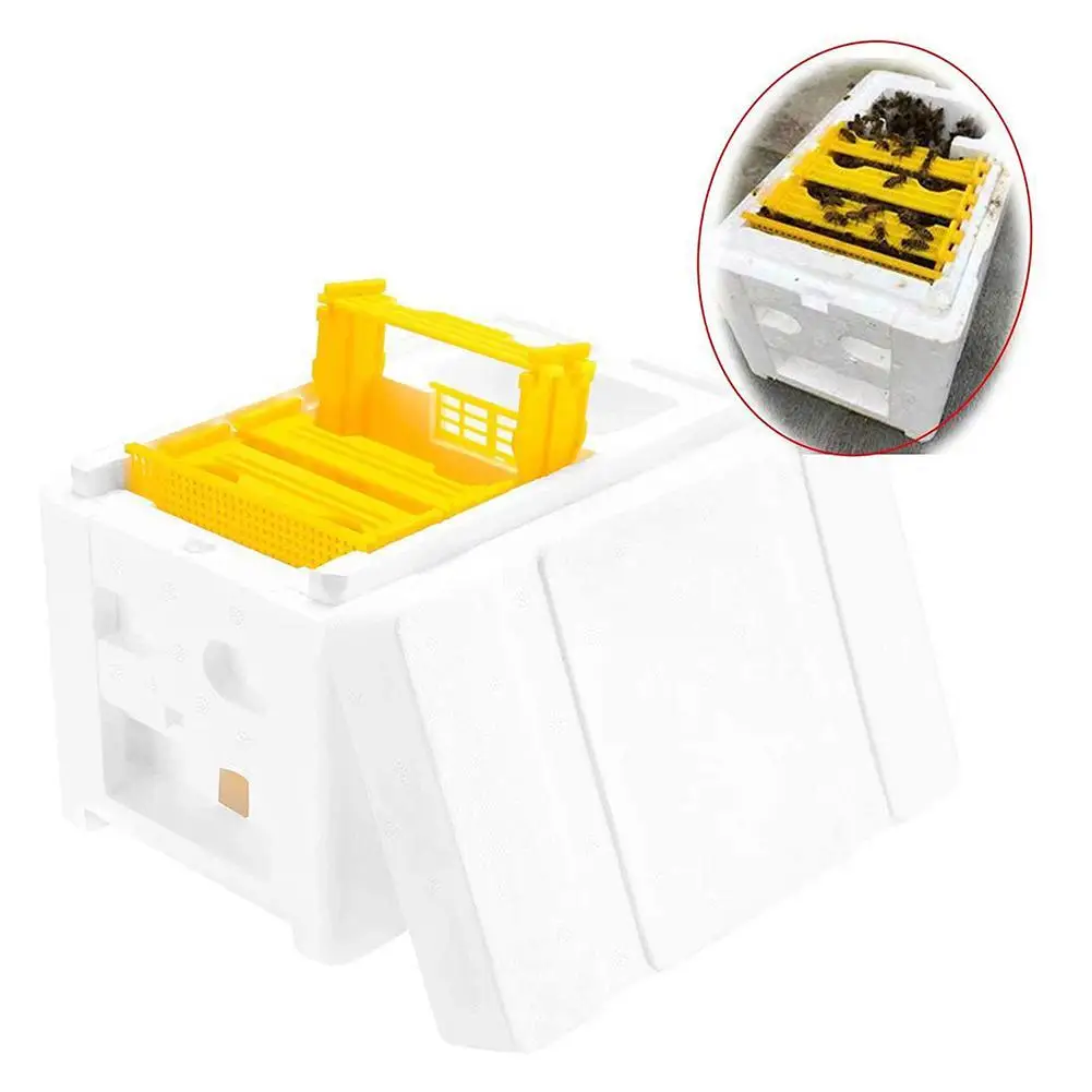 Beekeeping Tools Bee Breeding Box Beekeeping King Box Pollinator Beekeeping Pollination Box Foam Frames Equipment Kit Harvest Bee Hive For Garden