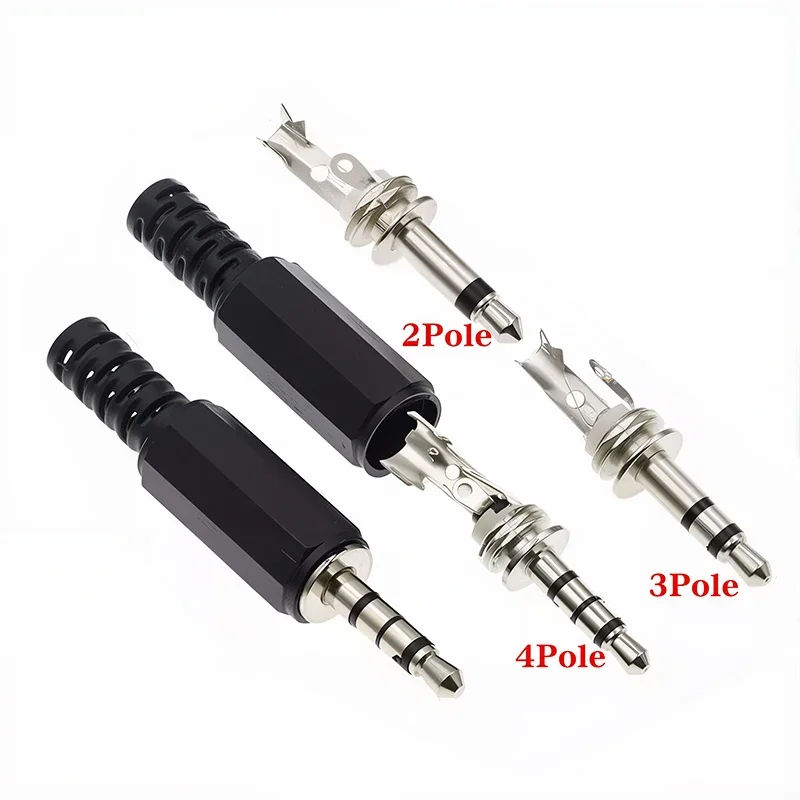 5/20PCS 3.5mm Audio Male Plug 3.5 Jack 2/3/4 Sections Connector for Microphone Headphone Audio Plug 2