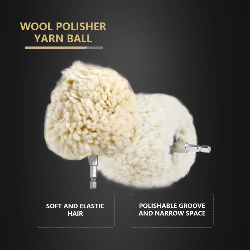 Wool Polishing Ball Car Wash Cleaning Detailing 1PC 4"100mm Quick-Change Hex Shank Wheel Hub Drill Accessories SPTA