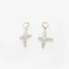 Instagram blogger's natural cross shape freshwater pearl earrings with copper gold-plated design feel 1