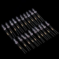 20PCS Neon Indicator Lamps With Resistance Connected To  220V 4.2*0.5cm Neon Glow Lamp Mains Indicator-Red Light 2