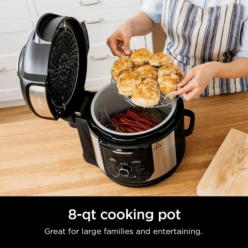 Ninja FD401 LP3 Foodi 12-in-1 Deluxe XL 8 qt. Pressure Cooker & Air Fryer that Steams, Slow Cooks, Sears, Sautés, Dehydrates & 6