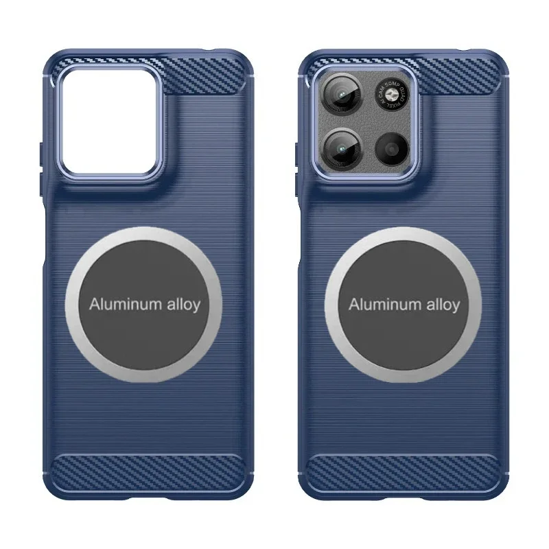Luxury Carbon Fiber Magnetic Car Holder Silicone Phone Case