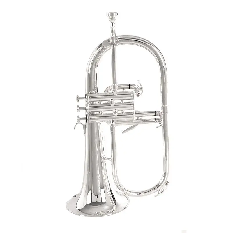 Professional Flugelhorn Gold Lacquer With Case Bb Yellow Brass Bell