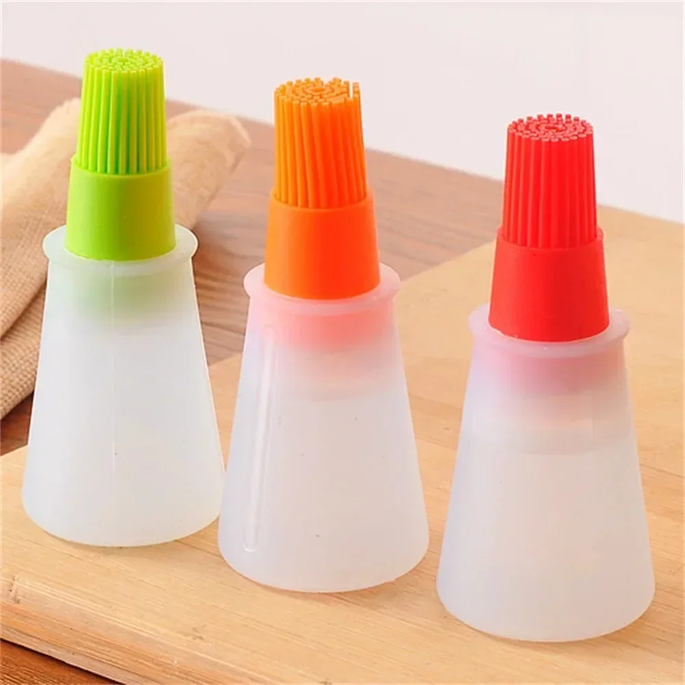 Portable Oil Bottle Barbecue Brush Silicone Kitchen BBQ Cooking Tool Baking Pancake Barbecue Outdoor Camping Accessories Gadgets