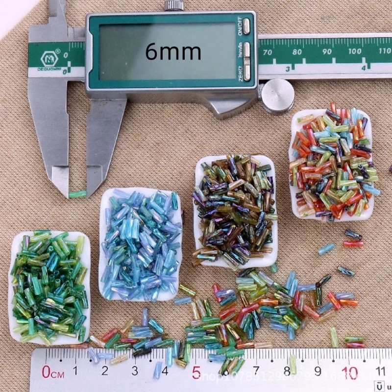 고품질 2x6mm 레트로 컬러 AB 나선형 유리 튜브 비즈, 3점 트위스트 튜브, 수제 DIY 보석 비즈 액세서리