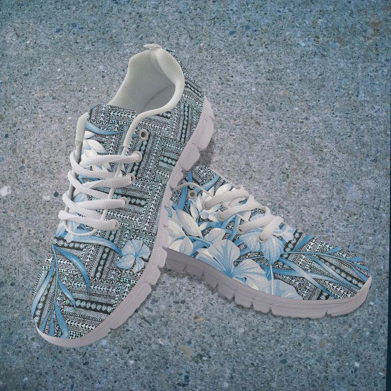 

Vintage Shoes Comfortable Women's Air Mesh Sneakers Polynesian Tribal Samoa Floral Lightweight Lady Hiking Sports Shoes