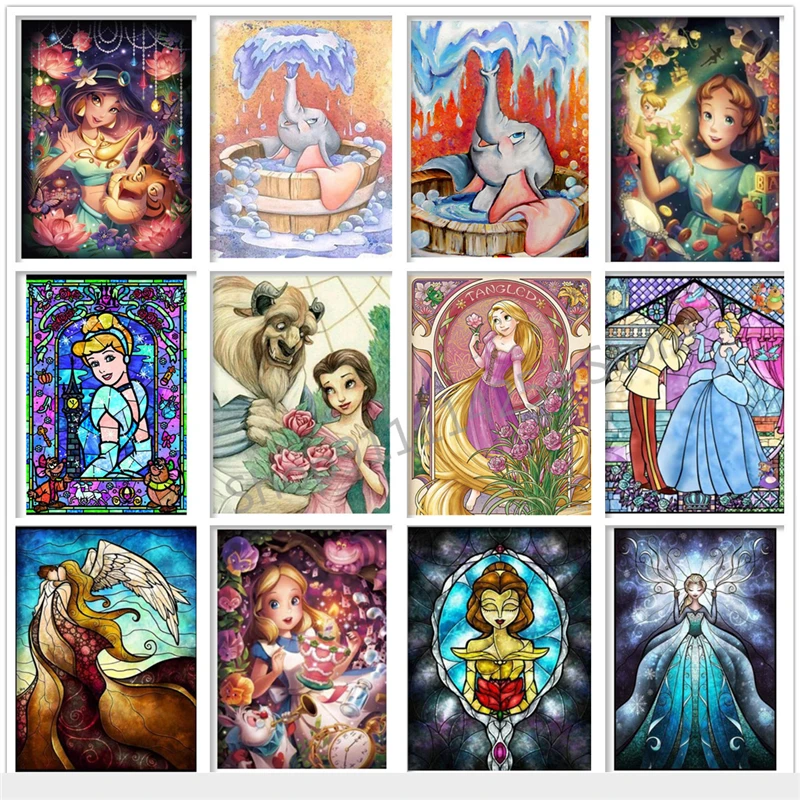 

Beauty and The Beast Canvas Painting Disney Princess Cartoon Posters and Print Wall Art Picture for Living Room Home Decoration