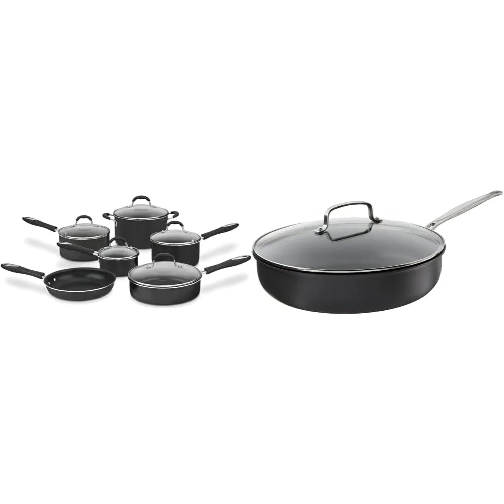 

11-Piece Nonstick Cookware Set, Black, 55-11BK jogo panelas cerâmica pots and pans