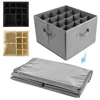 Fabric Shoe Organizer Foldable Shoe Storage Bin with Clear Lid Shoe Storage Box Adjustable Dividers for Sneakers Loafers Sandals 2