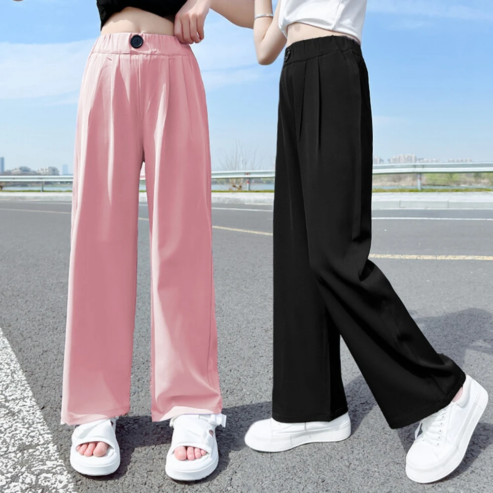 Teenage Girls Fashion Straight Cargo Pants with Four Pockets Summer Hot  Deals Kids Clothes High Waist