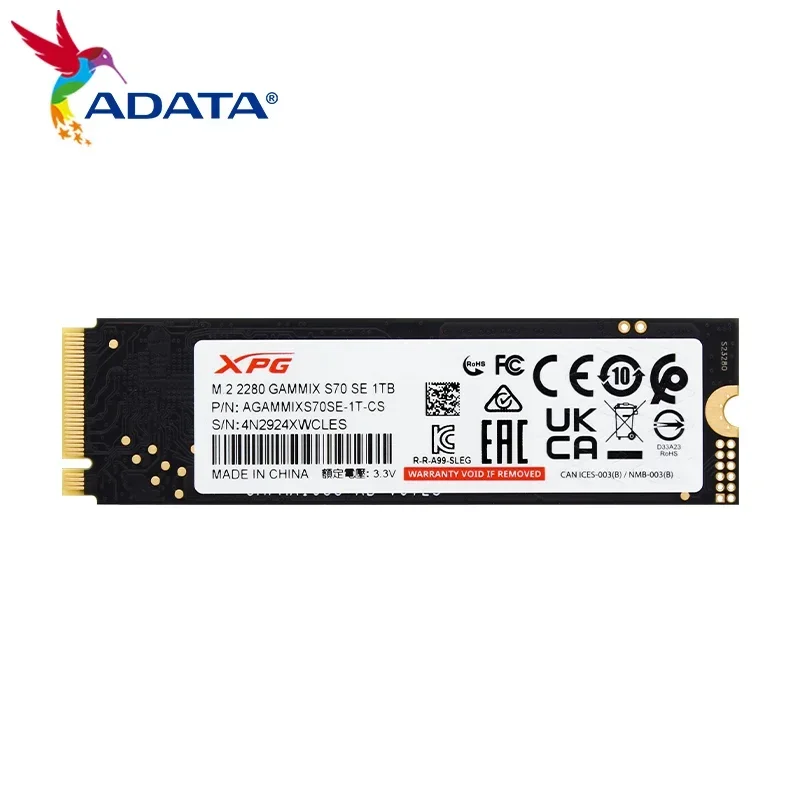 100%  ADATA XPG GAMMIX S70 SE SSD, 1TB  ָ Ʈ ũ, PCle Gen4 x4 M.2 2280 SSD, Ʈ ũž PC