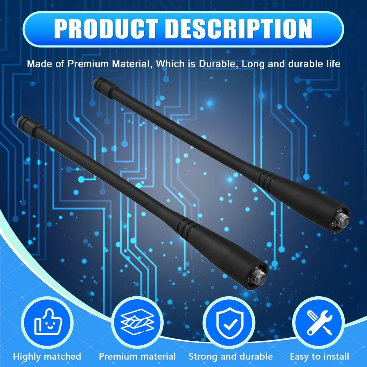 Hot sale 5Pcs Dual Band Sma-Female 17Cm Length Antenna for Uv-5R Uv-82 Gt-3 Uv-9R Plus Walkie Talkie