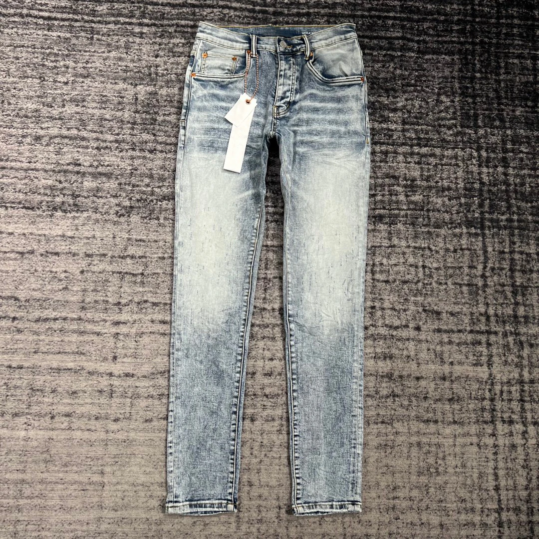 

Korean Simple Cat Scratch Stretch Slim Casual Blue Jeans Men