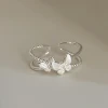 Bague Girlbible en argent sterling 925 pour femme, couple, minimaliste, faite à la main, rétro, avec pierre noire, bijoux de fête, cadeau, anti-allergie