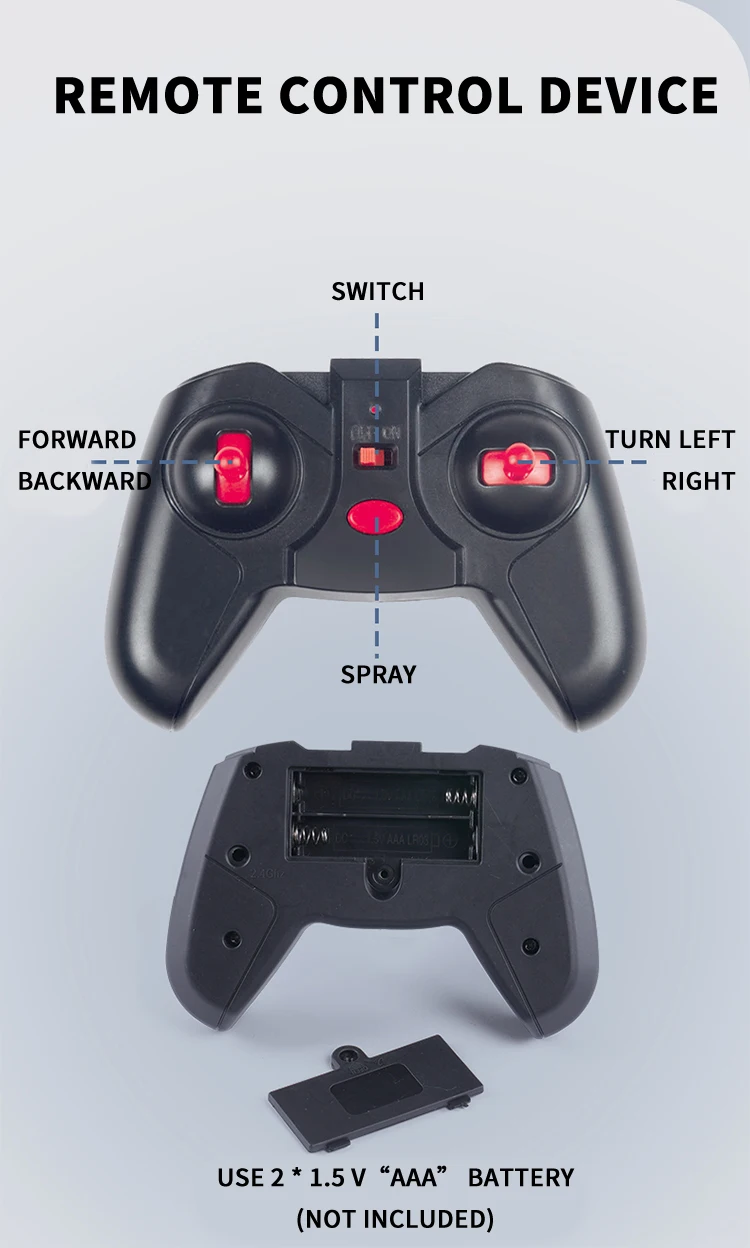 2.4G Remote Control Cars Rc Car Electric Led Lights 4Wd Stunt Climbing Cars With Spray Toys For Boys Kids Children Gift