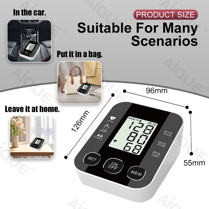 JUSTLANG Medical Arm Blood Pressure Monitor Digital Tensiometer Tonometer Baumanometer 22-32 CM Cuff Health Care for Adult 6