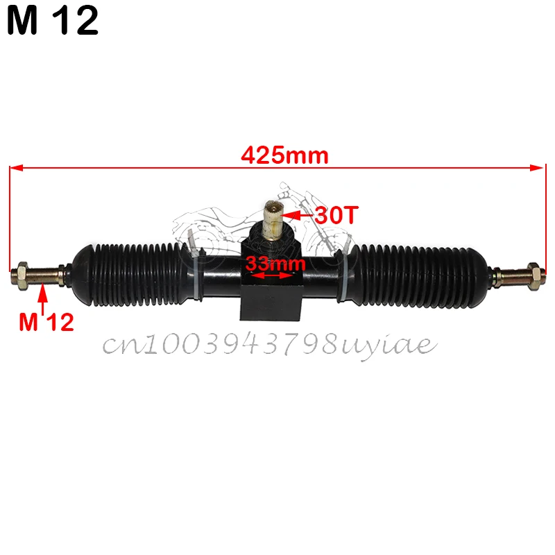 425mm M10 M12 Power Steering Gear Rack Pinion Assy Fit For DIY China Go Kart Buggy Karting ATV UTV Bike Accessories