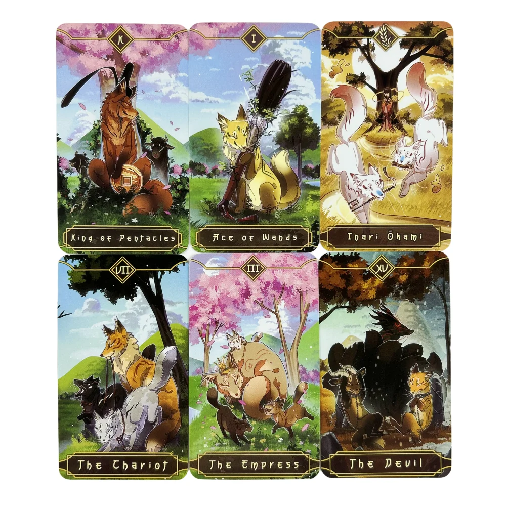 Seasonal Fox Tarot Cards For Beginners And Understanding Meanings On Them Edition Oracle Board Playing Table Games 3
