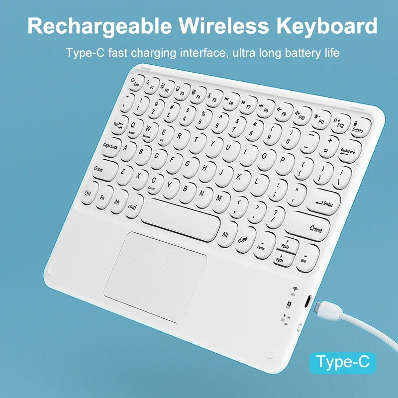 Ultra-Slim Wireless Keyboard Touchpad ipad 10-Inch Rechargeable Bluetooth-compatible Keyboard iPad Windows Android