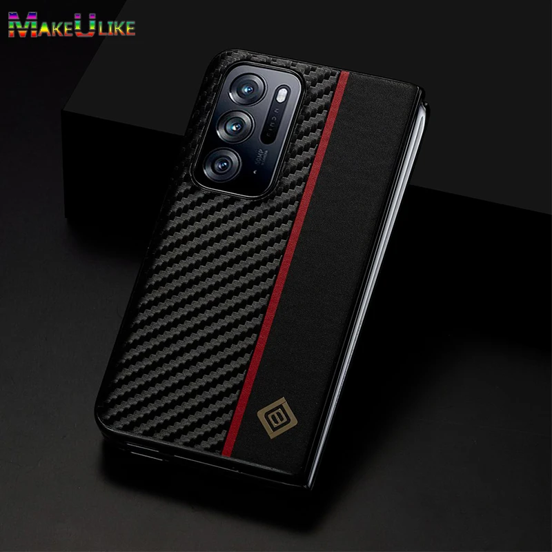 Custodia In Pelle Per Oppo Find N N2 Custodia Cover Posteriore Antiurto Con Striscia Rossa Per Oppo Find N 2 N2 Findn Case