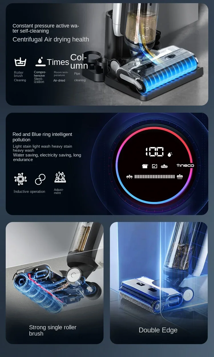 TINECO Fuvan 2.0ProLedc Floor Washing Machine Antibacterial Suction Mop Mop Household Appliance Cleaning Machine Double Welt 5