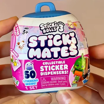Sticki Rolls Sticki Mates Dispenser di Adesivi Collezionabili Blind Box DIY Ciondolo per Borsa Giocattolo Trendy Carino Ornamento Decorativo da Appendere Regalo