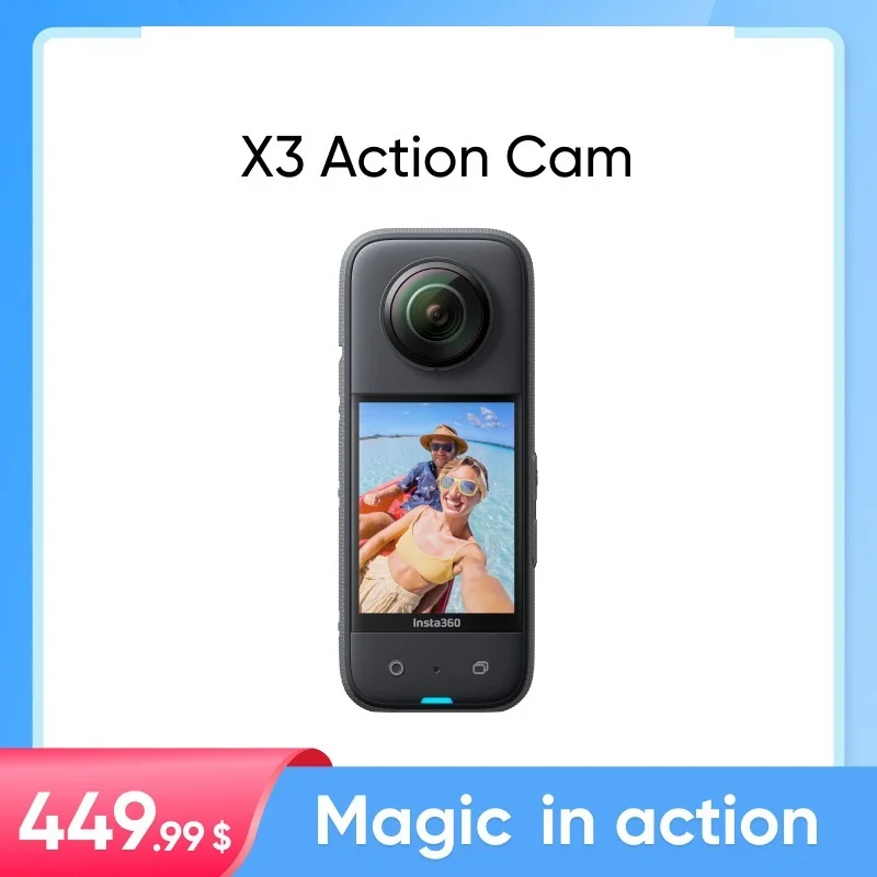 X3 방수 360 액션 카메라, 1/2 인치 48MP 센서, 5.7K 360 액티브 HDR 비디오, 72MP 360 사진, 4K 단일 렌즈, 신제품