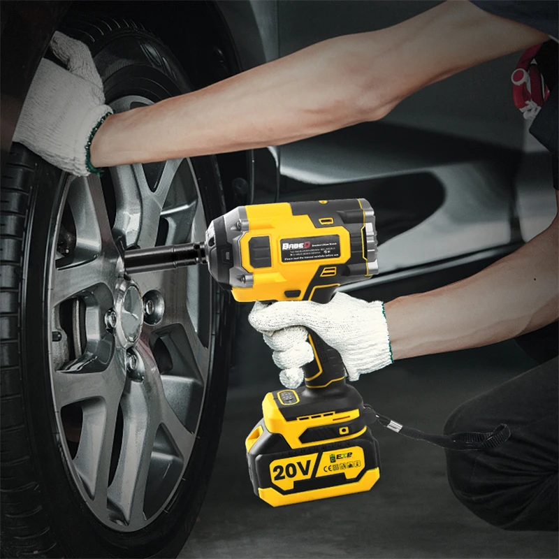 2000N.m 20V Brushless Electric Impact Wrench Rechargeable Li-ion Battery 1/2" Socket Wrench Cordless Wrench Plastic Box Tools 6