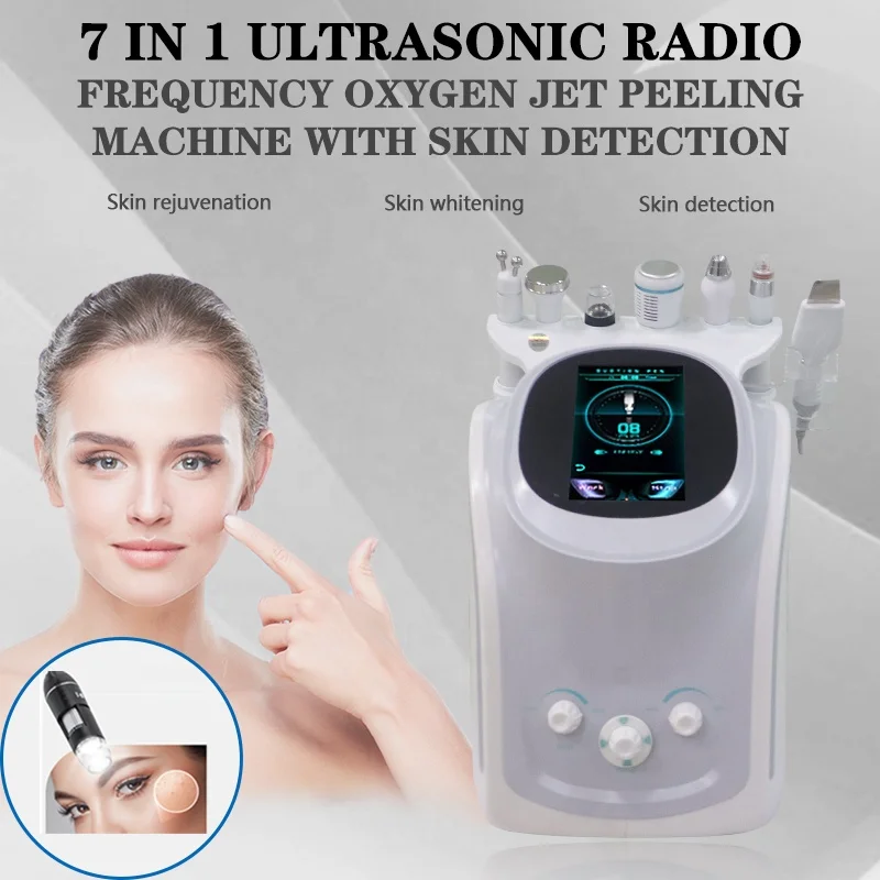 7 In 1 Oxygen Small Bubble Facial Cleaning Instrument Skin Care Antiaging Smart Facial
