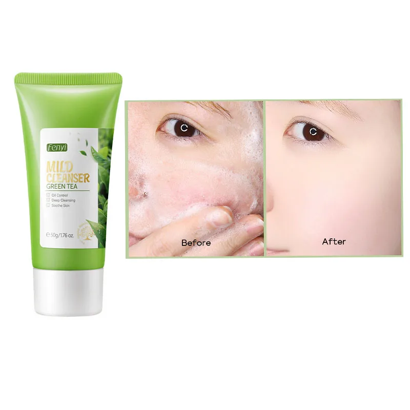 50g Green Tea Facial Cleanser Natural Plants Deep Cleansing OilControl