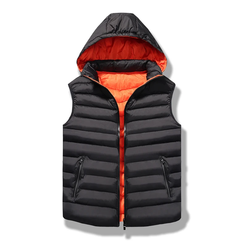 Men Winter Hooded Sleeveless Down Jacket Men 2022 New Casual Waterproof