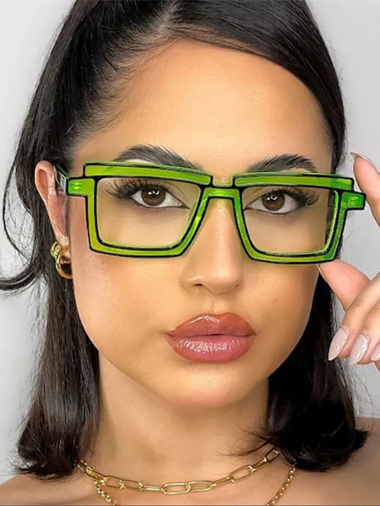 Eyeglasses Frames Retro Personality Rectangular Glasses Frame Woman Man Brand Designer Fashion Square Eyeglasses TR90 Eyewear Pouch Cloth Fashion Eyeglasses Eyewear Frames