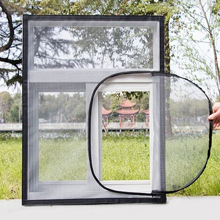 

Zipper mosquito net can be customized size DIY door and window screen self-adhesive tulle window summer anti mosquito window