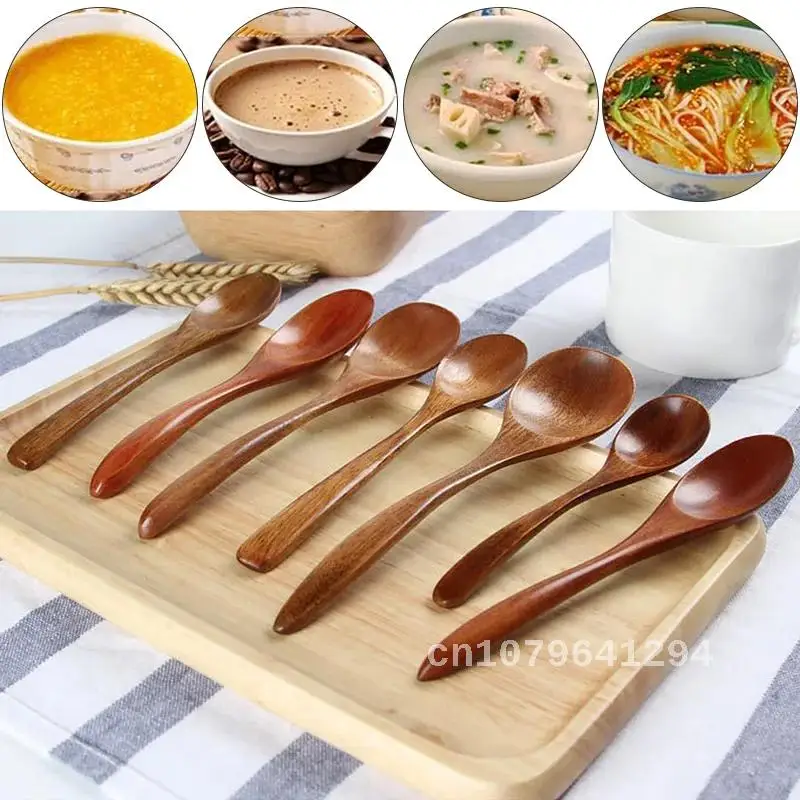 

Wooden Milk Honey Soup Spoon Solid Wood Long Handle Tableware Teaspoon Coffee Spoon Stir Stick Kitchen Accessories Sets on Sale