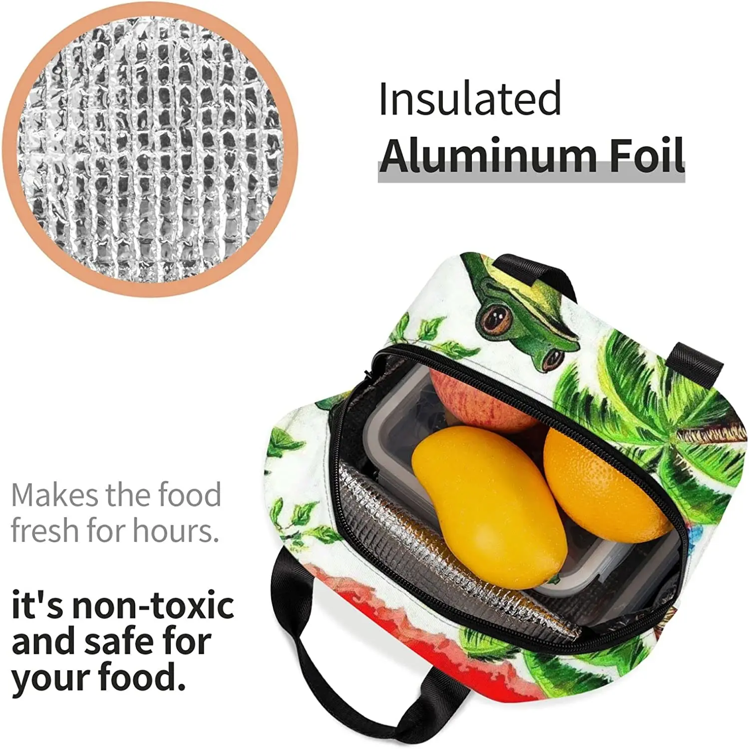 Insulated Lunch Bag Reusable Cooler Thermal Puerto Rico Tote Bag With Front Pocket For Women Men Travel Work Hiking Picnic lunch bag bento bag cooler bag