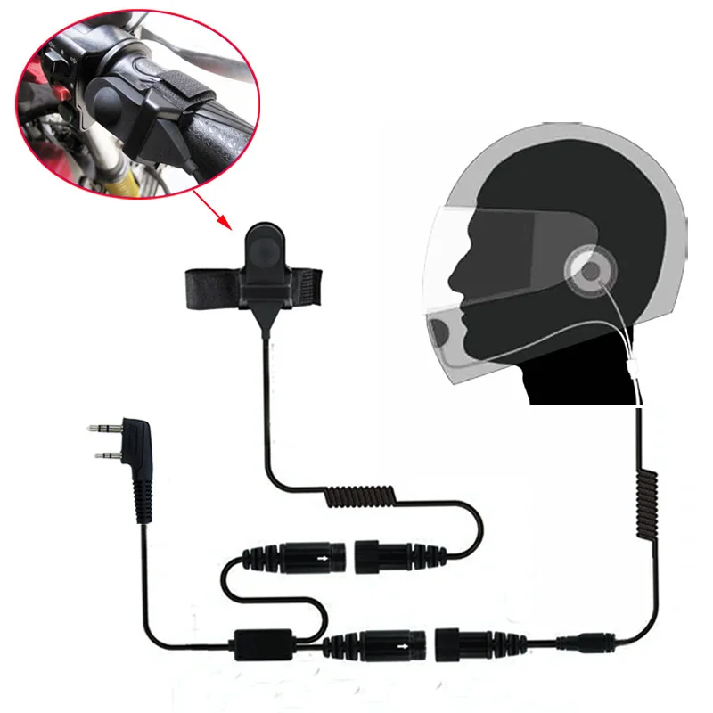 Motorcycle Full Face Helmet Headset Earpiece for Two Way Radio Baofeng Walkie Talkie uv-5r UV-5RA Plus BF-888S radio maxtonData