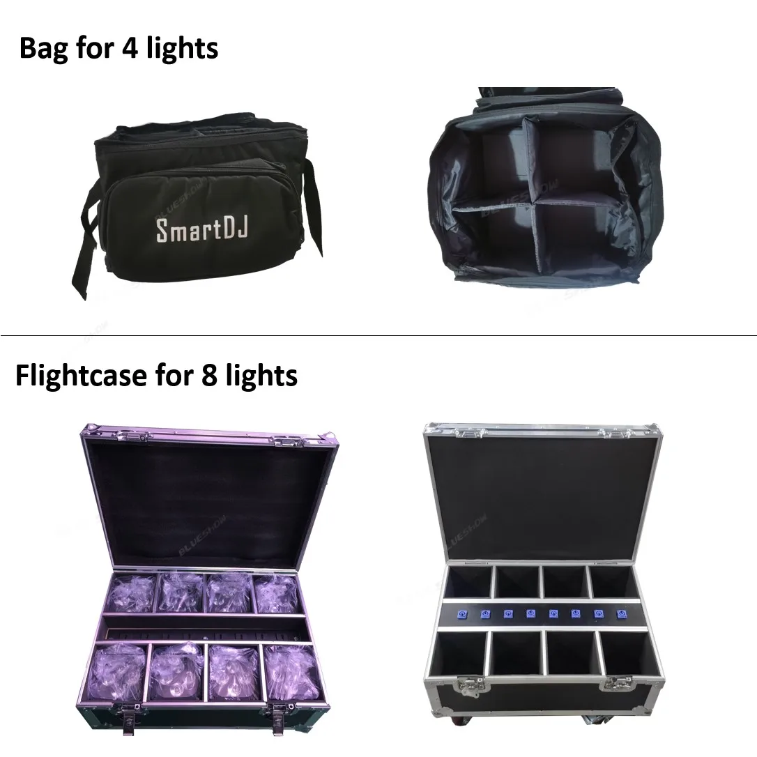 1~24pcs Wireless Battery Powered Par Light Flightcase Bag 6x18W RGBWAUV 6IN1 Remote Portable Par LED Stage Effect Light 6