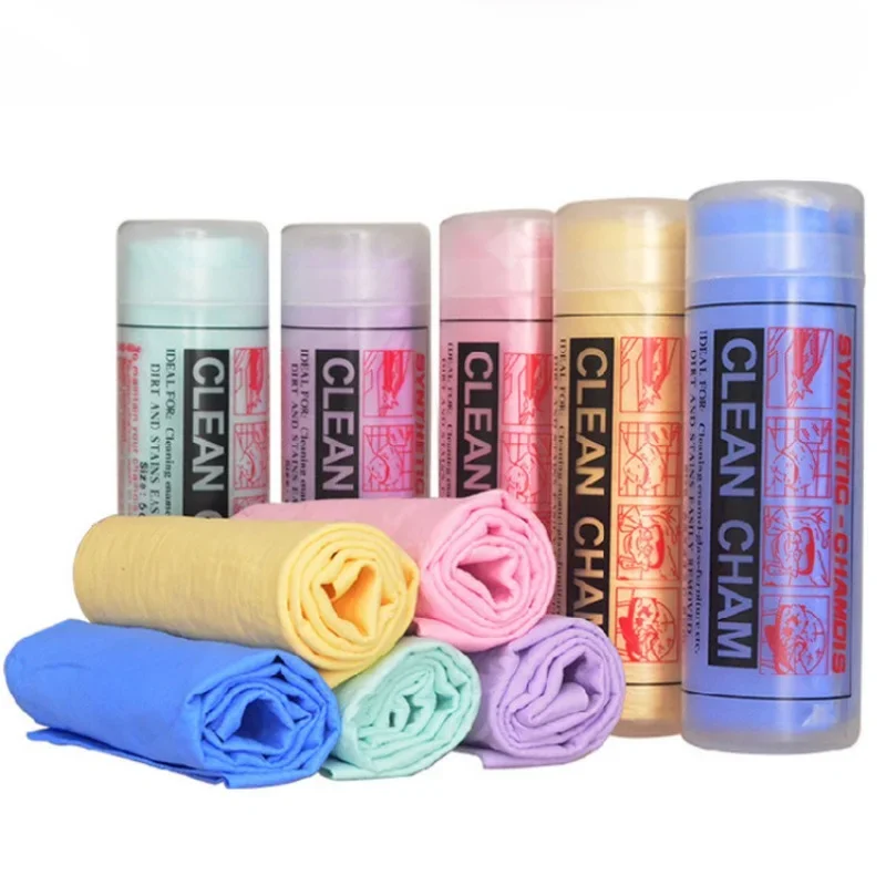 

Car Wipe Cleaning Supplies 66*43cm Big Size Clean Cham PVA Chamois Towel Portable Bucketed Auto Wash Towels