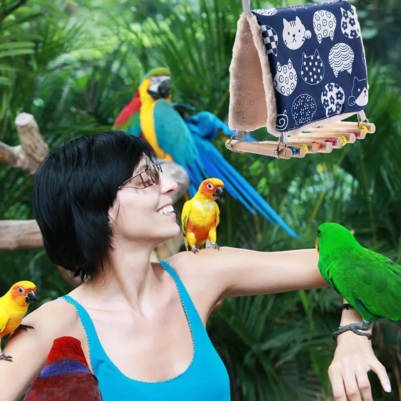 Bird Hammock Artificial Bird Nest Parrot Hammock Warm Comfortable Bird Nest Bed Winter House Squirrels Parrot Sparrow Sleeping